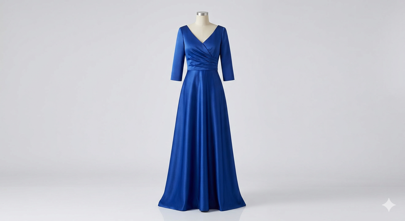 Blue Full-Length Dress – Elegant Everyday Dress