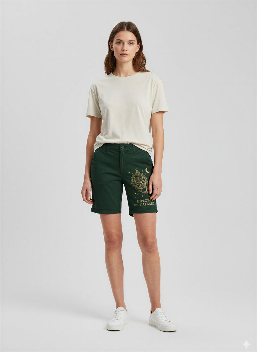 Green casual shorts for comfortable everyday wear