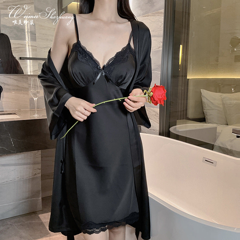 Deep V Home Sleeping Skirt Summer Thin Pajama