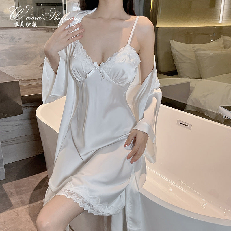 Deep V Home Sleeping Skirt Summer Thin Pajama